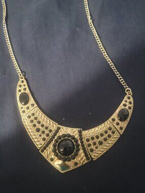 FREE goldtone and black necklace